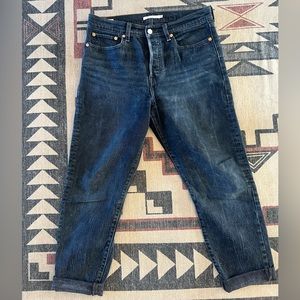 LEVI’S WEDGIE DISTRESSED BLACK JEANS